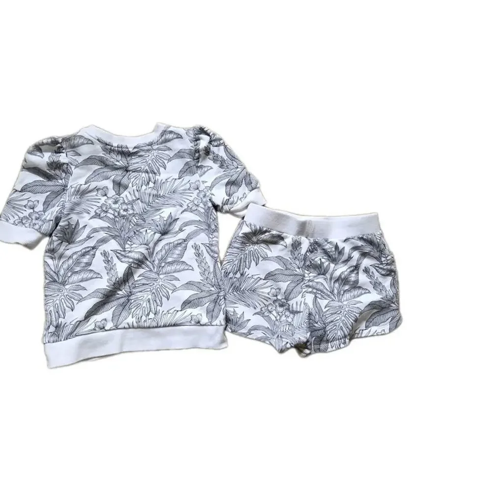 Janie and Jack Palm Terry Shorts Set Sz 8